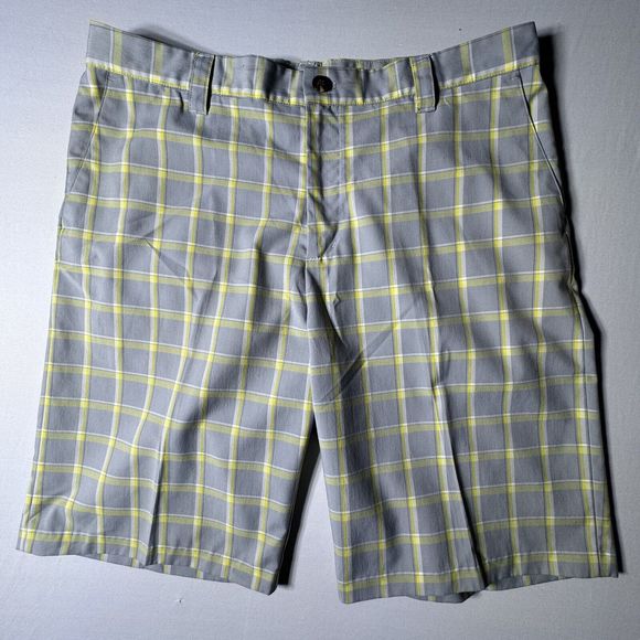 adidas Other - Adidas Shorts Mens 36 Grey Yellow Plaid Golf Preppy